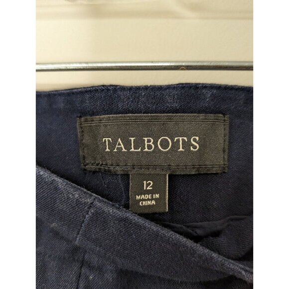 Talbots Pants Size 12 Heritage Blue Navy Straight Leg Heritage Chino - Picture 9 of 15